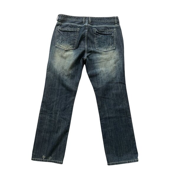 KENNETH COLE Dark Wash Distressed Straight Leg Jeans Size 36 X 30 - Picture 9 of 15